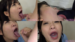 Yuuka Mitsuha - Licking and Sucking Fingers and Sticky Dildo by EXTREMELY LONG TONGUE