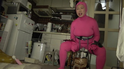 Attacking an electric machine with whole body tights (pink edition)